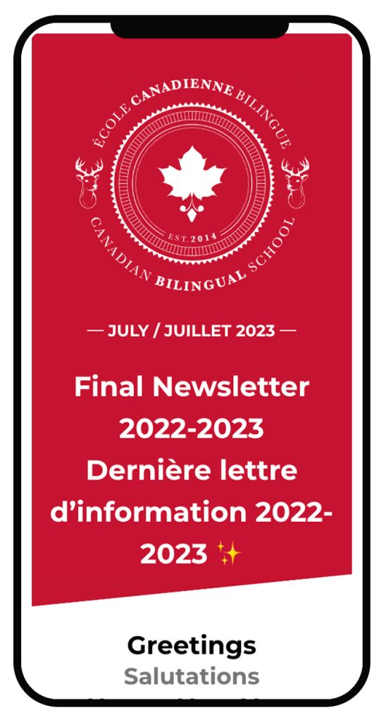 Canadian Bilingual School of Paris - Newsletter