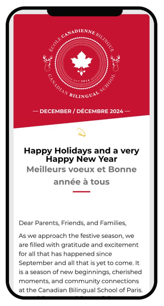 Canadian Bilingual School of Paris - Newsletter