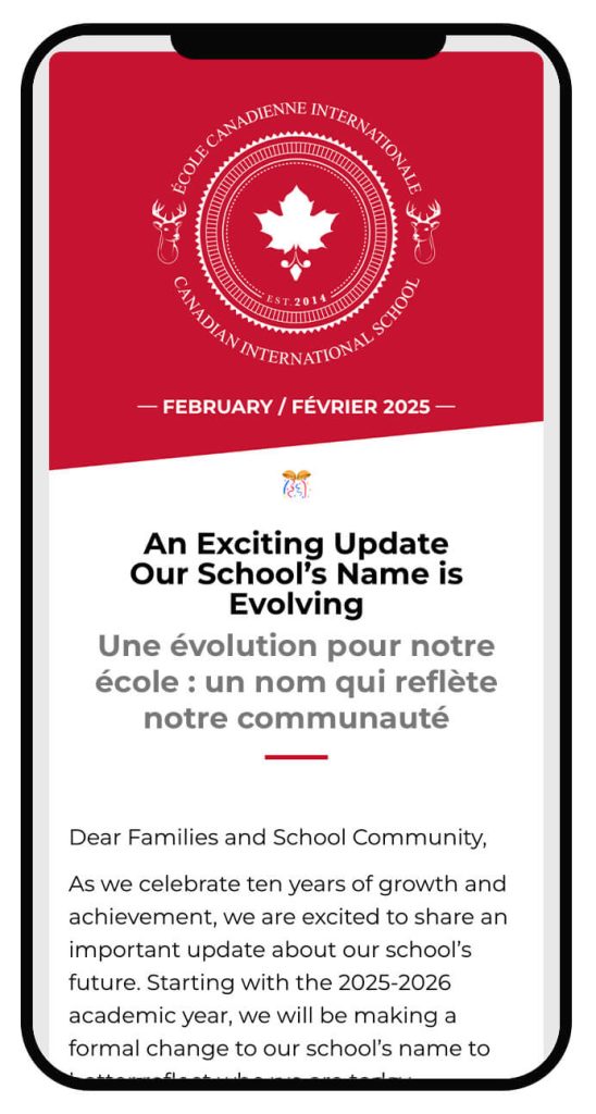 Canadian International School of Paris - Newsletter - February / Février 2025